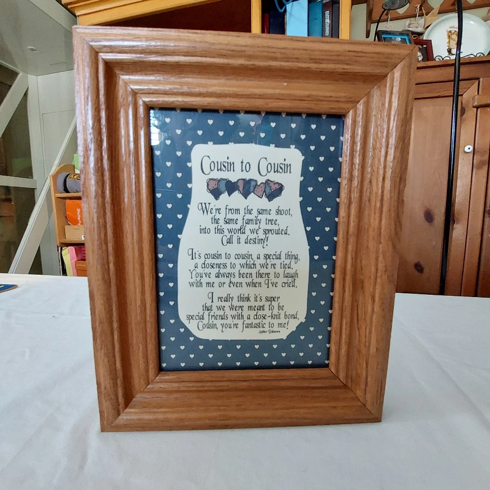 Wooden Cousin to Cousin Picture Frame